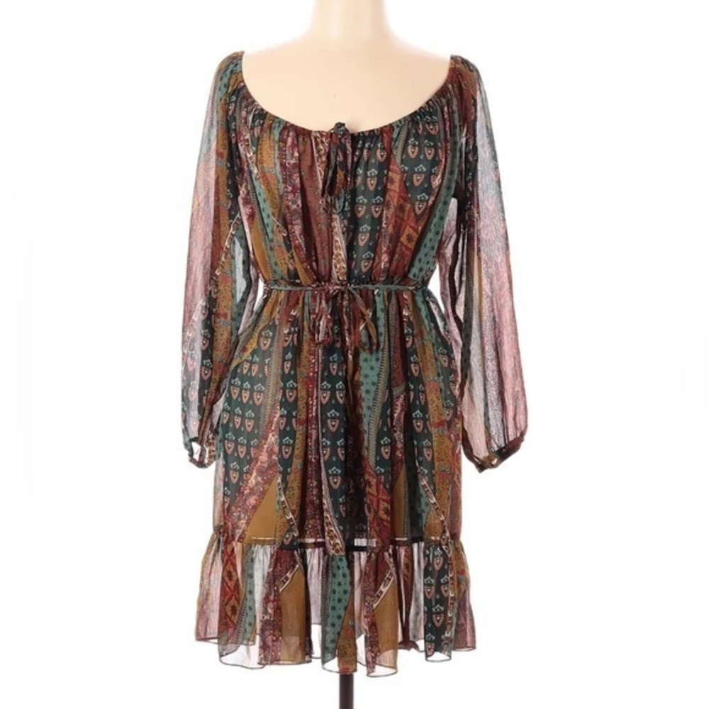 EUC Pure Energy Women’s sz XXL flowy bohemian 3/4 sleeve midi dress